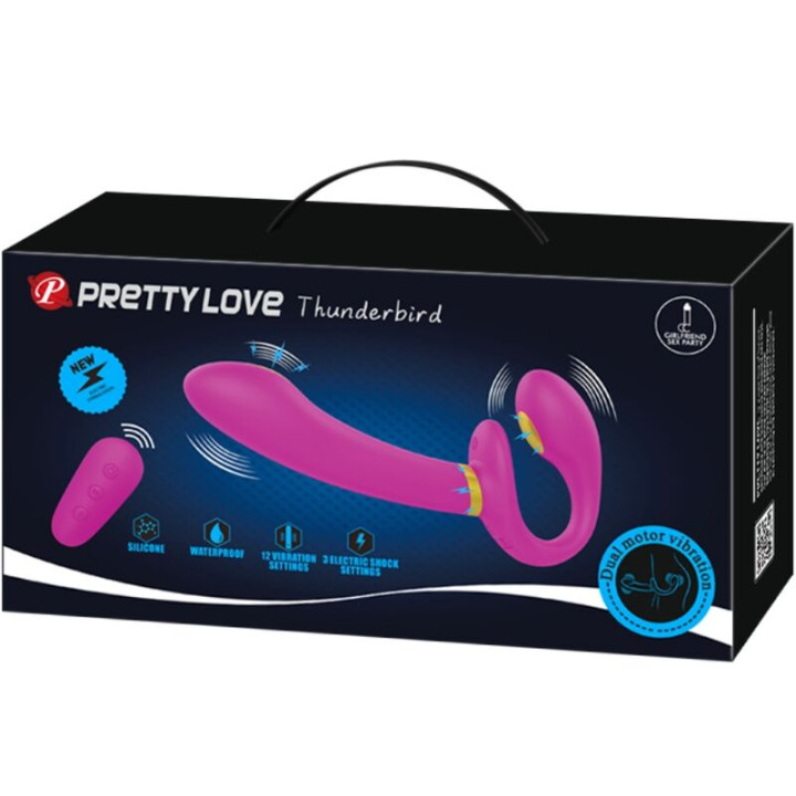 Pretty Love - Thunderbird Vibrador Doble Strap-on Control Remoto Morado
