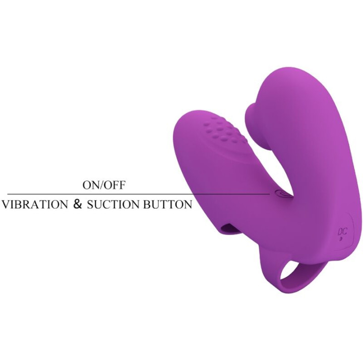Pretty Love - Athena Finger Vibrator With Clitoris Stimulator Purple
