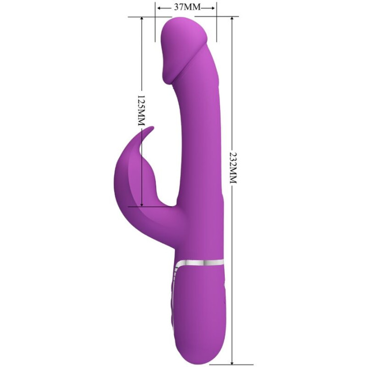 Pretty Love - Kampas 3 in 1 Multifunction Rabbit Vibrator Purple