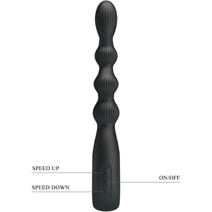 Pretty Love - Federer Anal Vibrator 12 Vibrations Black