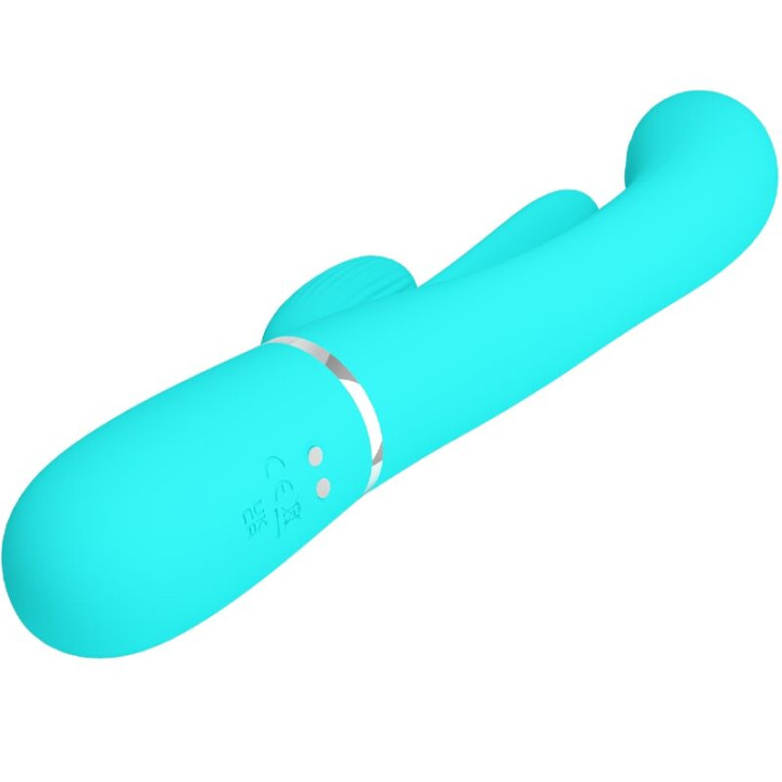 Pretty Love - Shania Triple Rabbit Multifunction Vibrator 3 in 1 Blue
