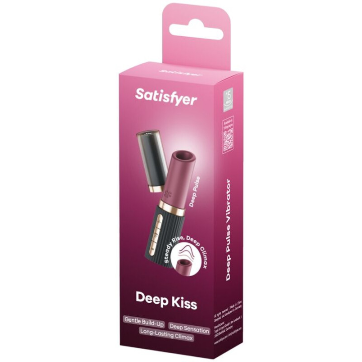Satisfyer - Deep Kiss Wave Estimulador de Clitóris Garnet / Preto