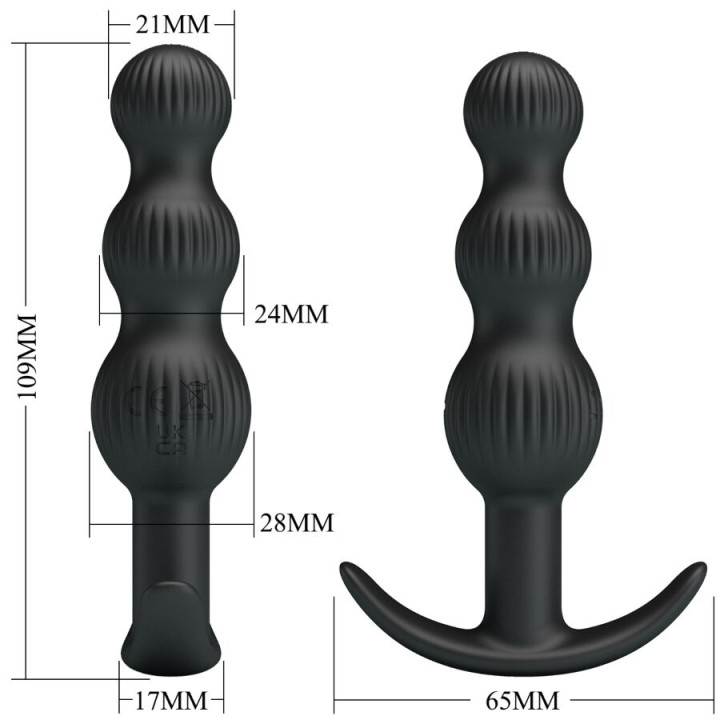 Pretty Love - Sidney Anal Vibrator 10 Vibrations Black