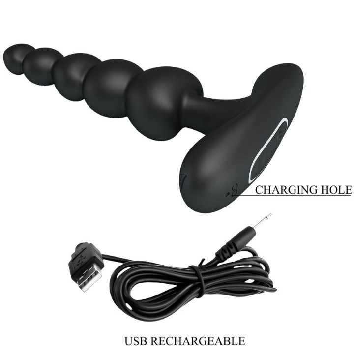 Pretty Love - Corban Anal Vibrator 10 Vibrations Black