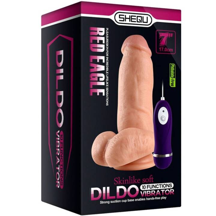 Shequ - Red Eagle Dildo Vibrador Con Control Remoto 17 cm