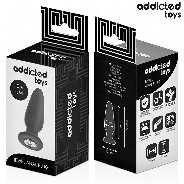 Addicted Toys - Plug Anal Con Joya Silicona Talla m 10,4 cm
