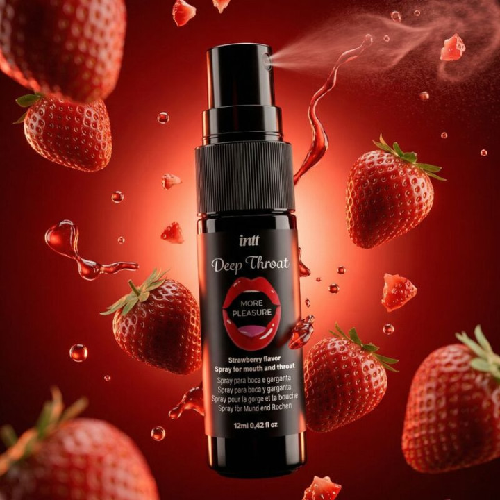Intt - Spray Oral Para Garganta Profunda Com Mais Prazer Sabor Morango