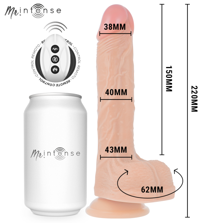 Mr Intense - Brosnan Realistic Multifunctional With Vibration, up And Down Remote Control, 22 cm - or - 4 cm