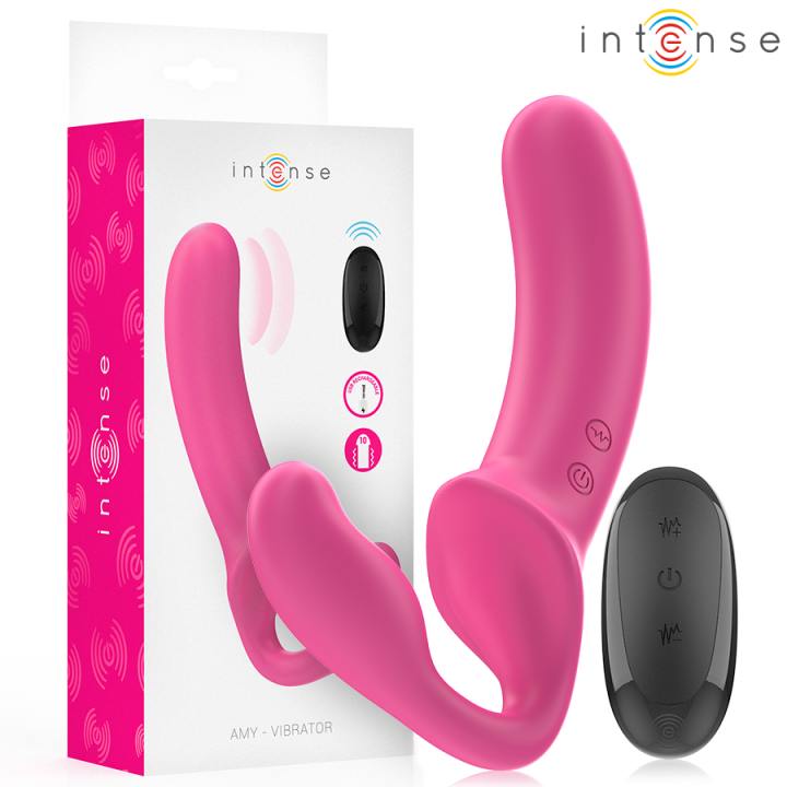Intense - Amy Podwójny Wibrator 20 cm Różowy Pilot