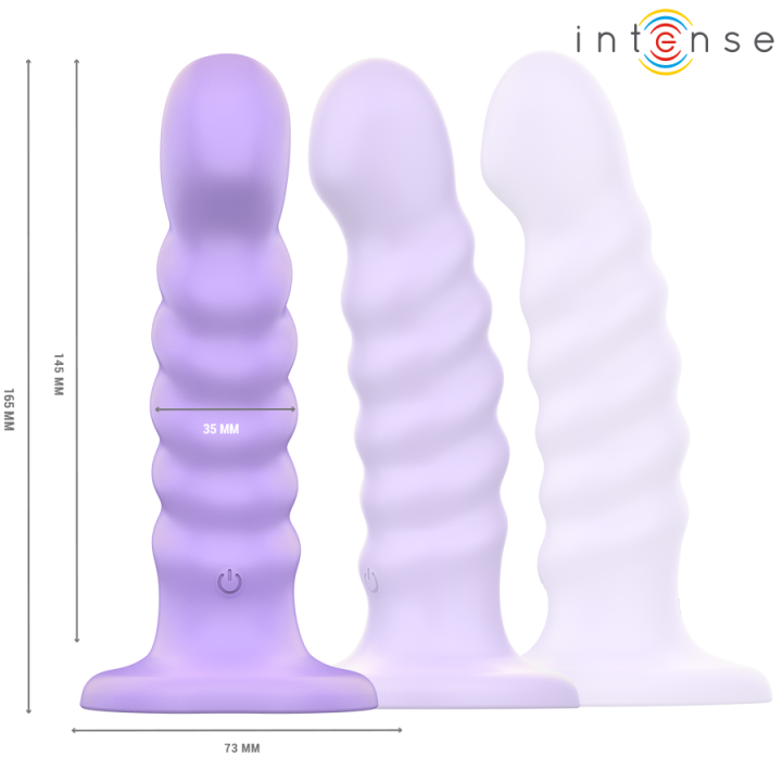 Intense - Brenda Vibrator Size m Spiral Design 10 Vibrations Purple Remote Control