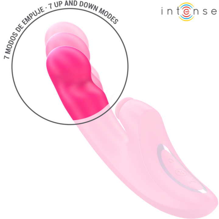 Intense - Vibrador Emi 13,5 cm Multifuncional 3 em 1 10 Vibrações Rosa