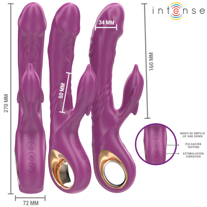 Intense - Halle Multifunktionsvibrator Mit Delfin-Stimulierender Zunge Lila
