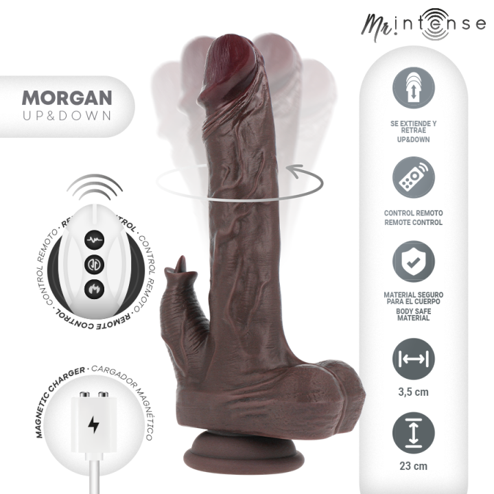Mr Intense - Morgan Realistic Multifunction Doll With Vibration And up And Down Remote Control 23 cm -o- 3.5 cm