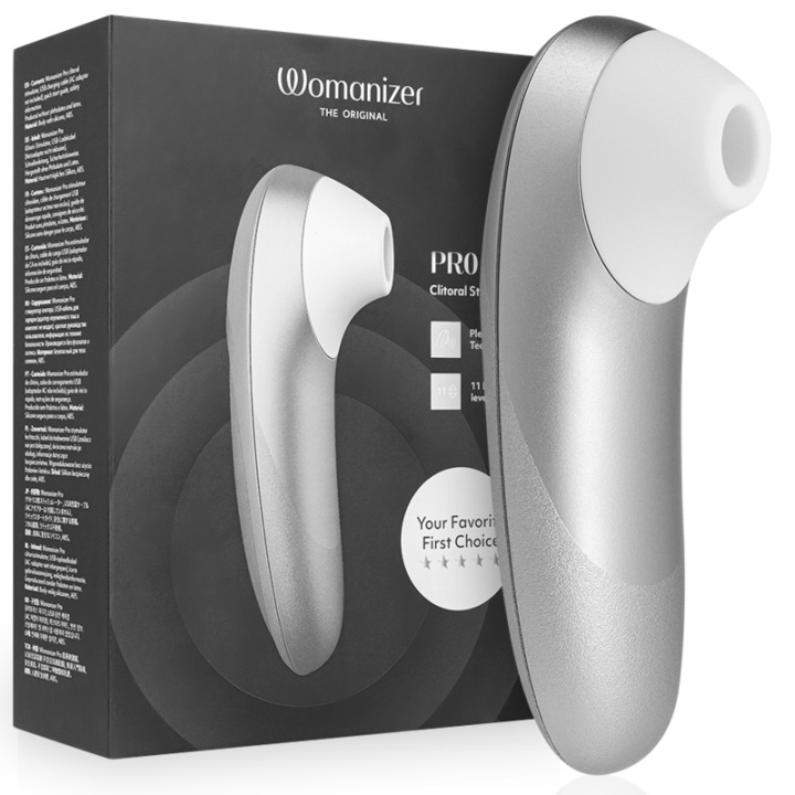 Womanizer - Pro Vibrant Clitorial Stimulator Cinza Prateado