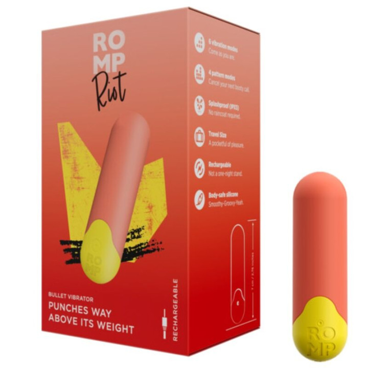 Romp - Riot Multifuncional Vibratório Bullet Laranja + Amarelo