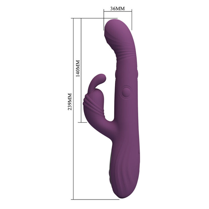 Pretty Love - Dee Vibrador Multifuncional Coelho Oscilação e Percussão Roxo
