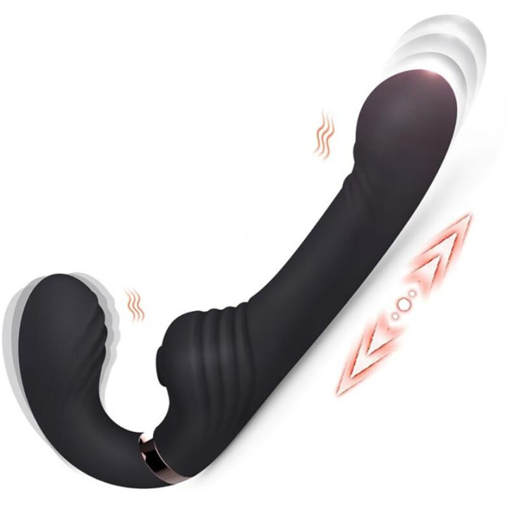 Nalone - Allow Vibrador Doble Con Rotación y Empuje Negro