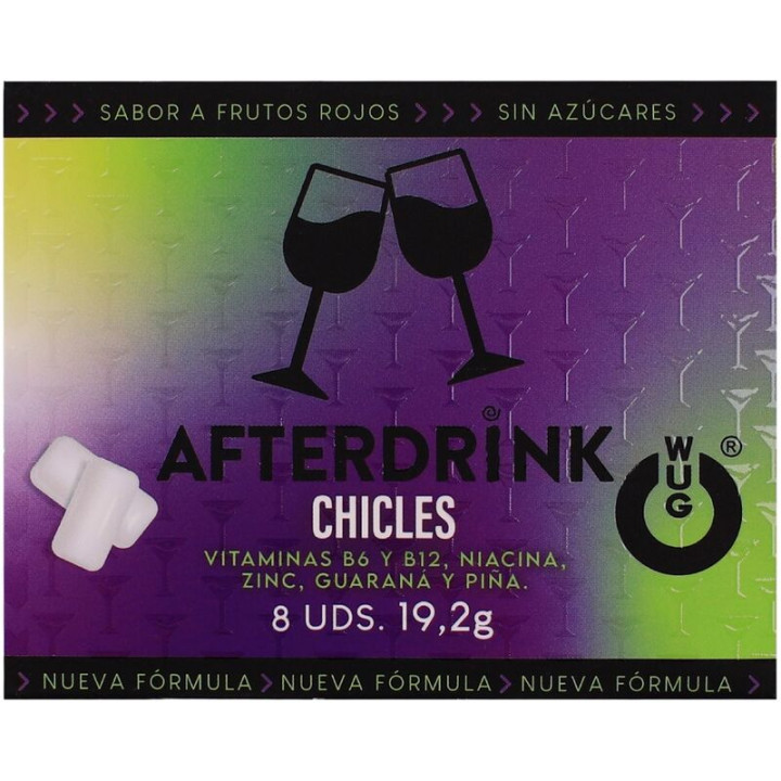 Wug After Drink – el Chicle Funcional Que te Ayuda a Recuperar Energía Tras la Noche Blister 8 Uds