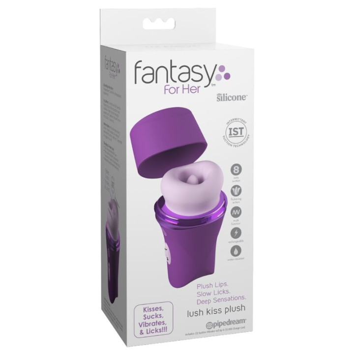 Fantasy For Her - Lush Kiss Plush Purple Suction & Licking Clitorial Timulator