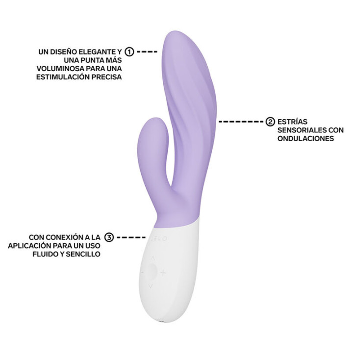Lelo - Ina Twist Double Vibrator Rabbit For g-Spot And Clitoris Lavender