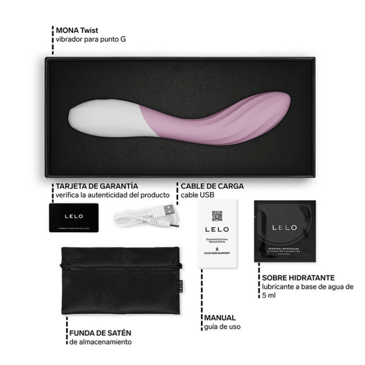 Lelo - Mona Twist Rechargeable App-Controlled g-Spot Vibrator Lavender