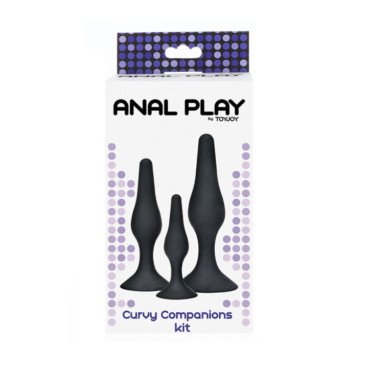Toyjoy - Anal Play Curvy Companions Plug Anale 3 Pezzi Nero