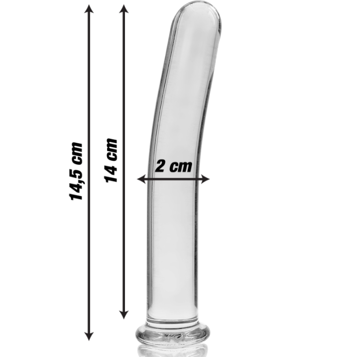 Nebula Series by Ibiza - Model 8 Dildo Borosilicate Glass Clear 14.5 cm -o- 2 cm