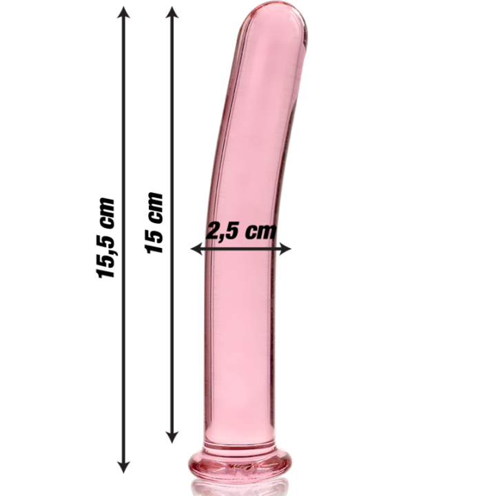 Nebula Series by Ibiza - Modelo 9 Dildo Cristal Rosa 15.5 cm -o- 2.5 cm