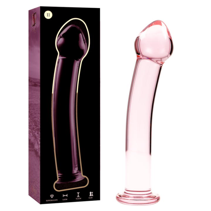 Nebula Series by Ibiza - Modèle 11 Gode en Verre Borosilicate Rose 16 cm -o- 3 cm