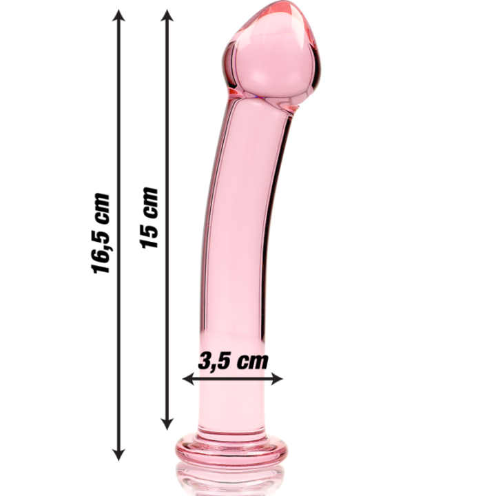 Nebula Series by Ibiza - Modelo 11 Dildo Cristal Rosa 16 cm -o- 3 cm