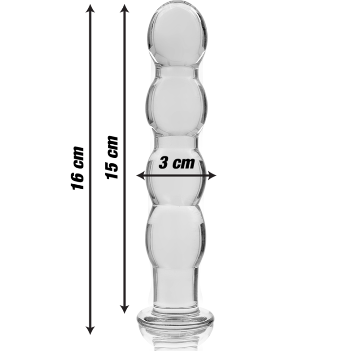 Nebula Series by Ibiza - Model 10 Dildo Borosilicate Glass Clear 16.5 cm -o- 3.5 cm