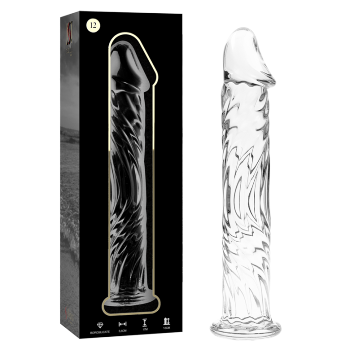 Nebula Series by Ibiza - Modelo 12 Dildo Cristal Transparente 17 cm -o- 3.5 cm