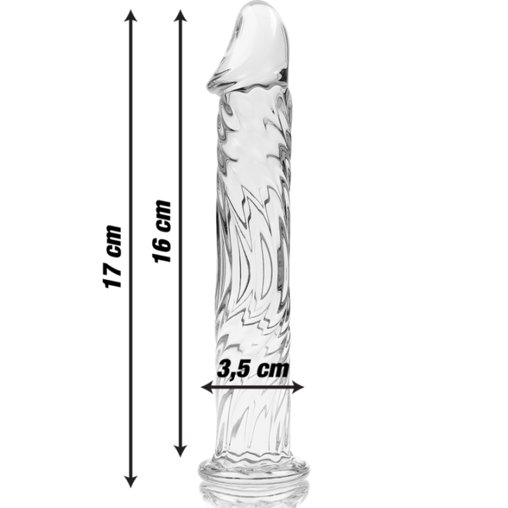 Nebula Series by Ibiza - Modèle 12 Gode en Verre Borosilicate Clair 17 cm -o- 3.5 cm