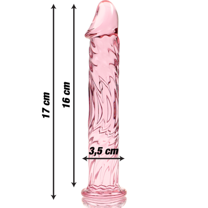 Nebula Series by Ibiza - Modèle 12 Gode en Verre Borosilicate Rose 17 cm -o- 3.5 cm