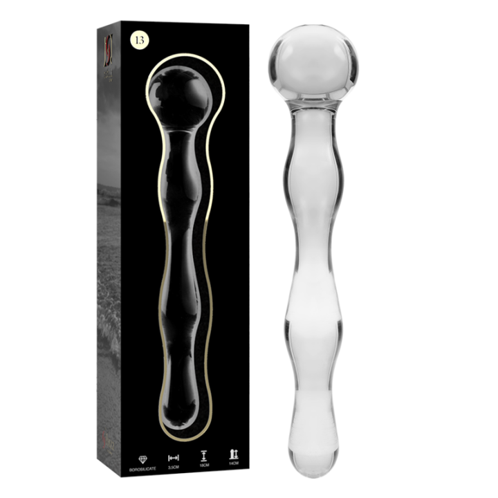 Nebula Series by Ibiza - Modèle 13 Gode en Verre Borosilicate Clair 18 cm -o- 3.5 cm