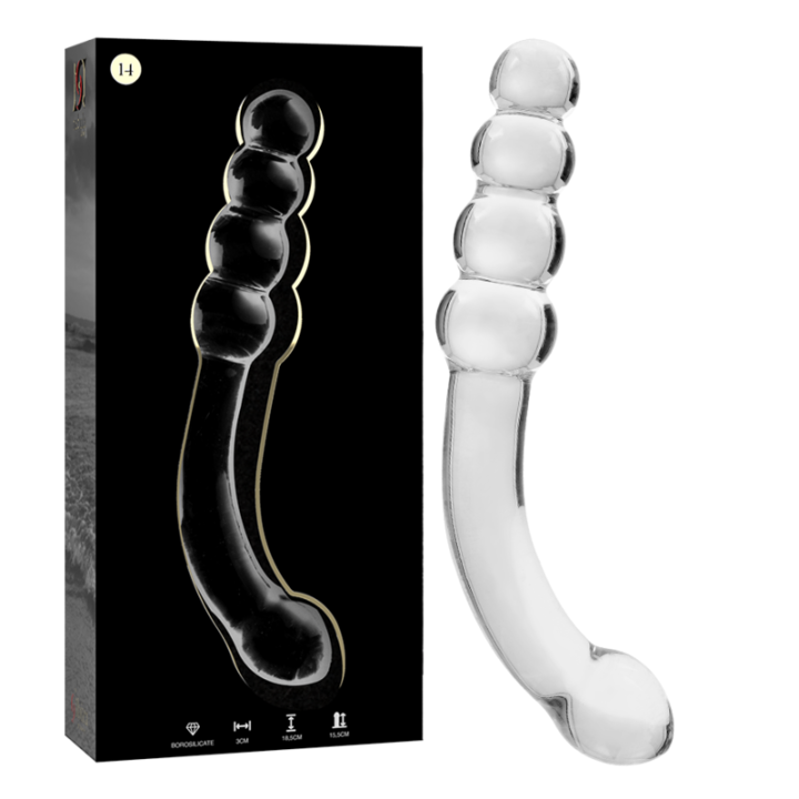 Nebula Series by Ibiza - Modèle 14 Gode en Verre Borosilicate Clair 18.5 cm -o- 3 cm