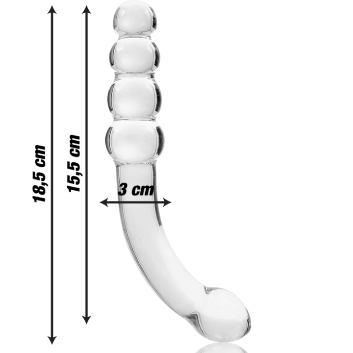 Nebula Series by Ibiza - Modèle 14 Gode en Verre Borosilicate Clair 18.5 cm -o- 3 cm