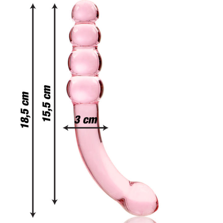 Nebula Series by Ibiza - Modelo 14 Dildo Cristal Rosa 18.5 cm -o- 3 cm