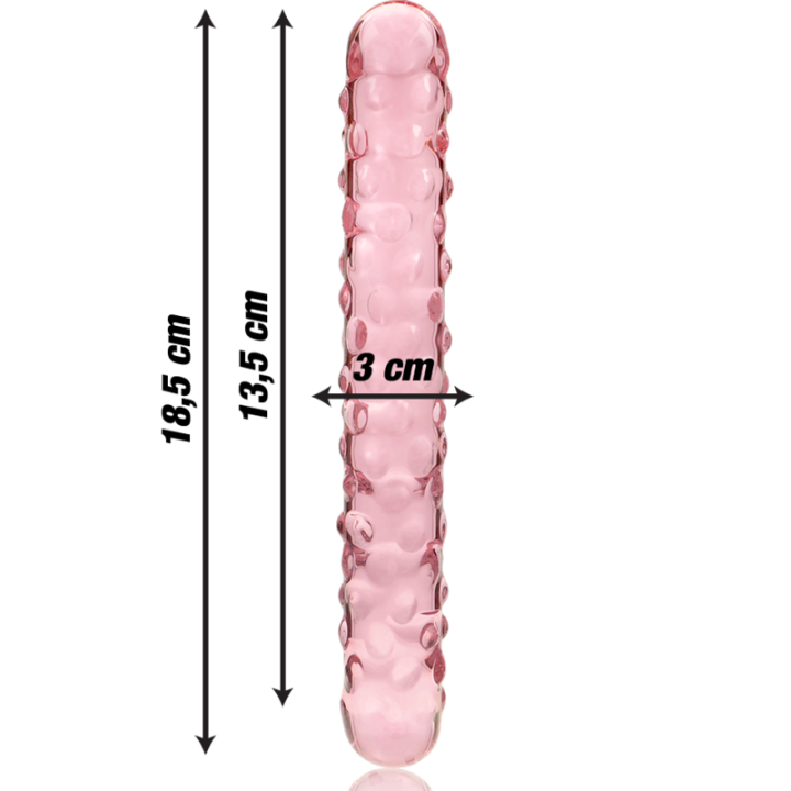 Nebula Series by Ibiza - Modelo 15 Dildo Cristal Rosa 18.5 cm -o- 3 cm