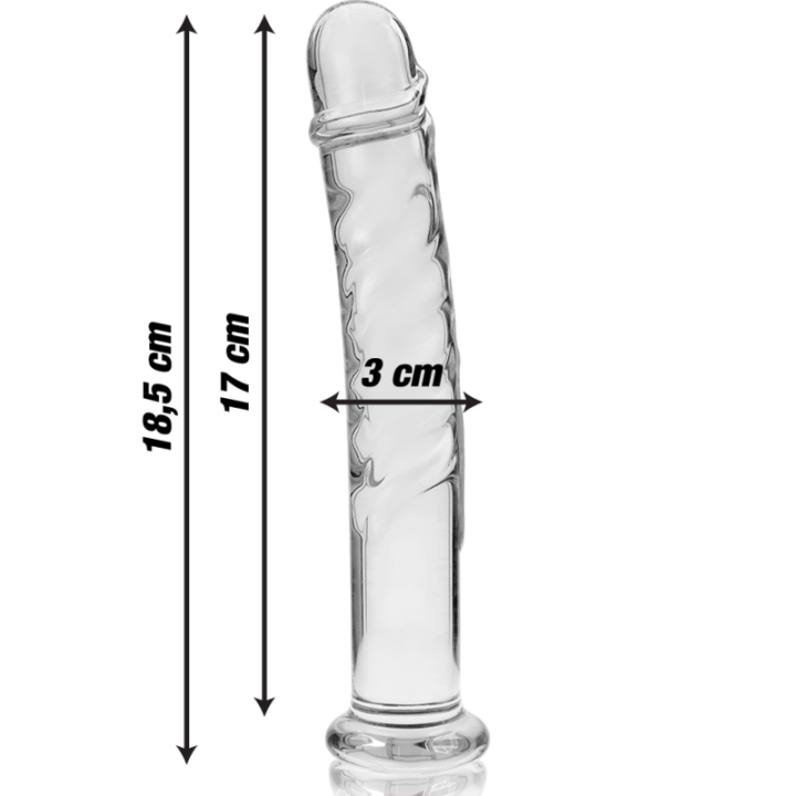 Nebula Series by Ibiza - Modèle 16 Gode en Verre Borosilicate Clair 18.5 cm -o- 3 cm