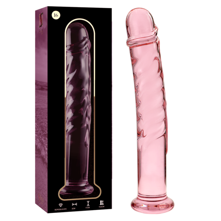 Nebula Series by Ibiza - Modèle 16 Gode en Verre Borosilicate Rose 18.5 cm -o- 3 cm