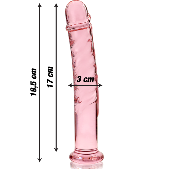 Nebula Series by Ibiza - Modèle 16 Gode en Verre Borosilicate Rose 18.5 cm -o- 3 cm