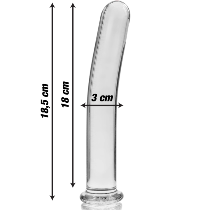 Nebula Series by Ibiza - Modèle 17 Gode en Verre Borosilicate Clair 18.5 cm -o- 3 cm