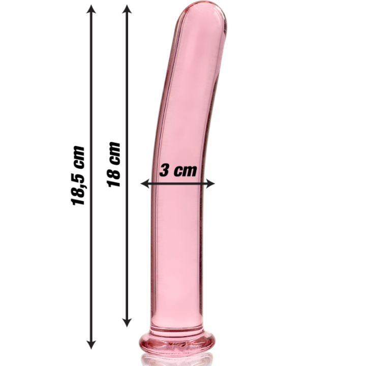 Nebula Series by Ibiza - Modèle 17 Gode en Verre Borosilicate Rose 18.5 cm -o- 3 cm