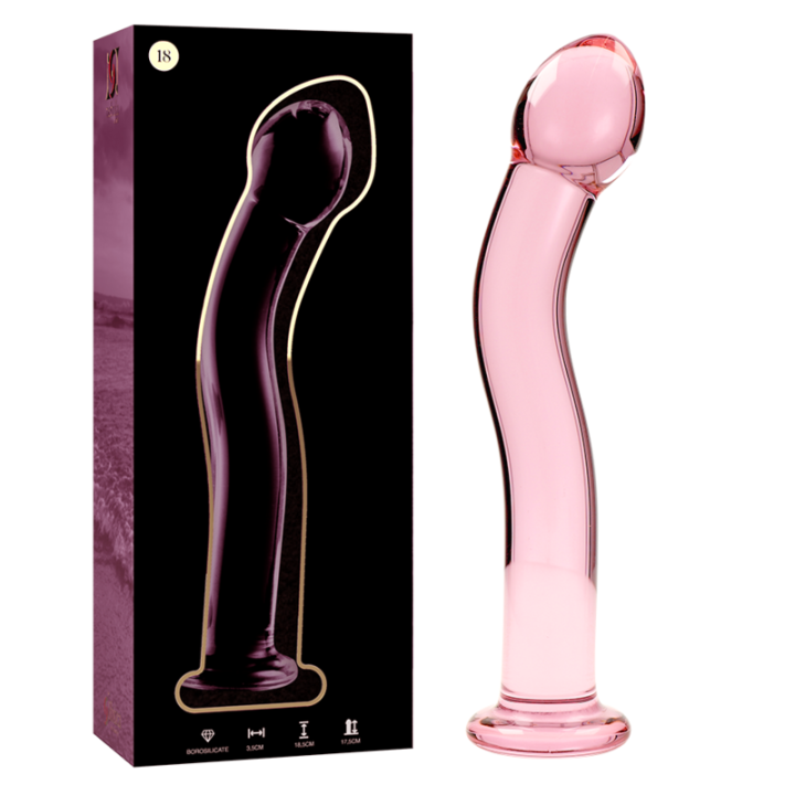 Nebula Series by Ibiza - Modelo 18 Dildo Cristal Rosa 18.5 cm -o- 3.5 cm