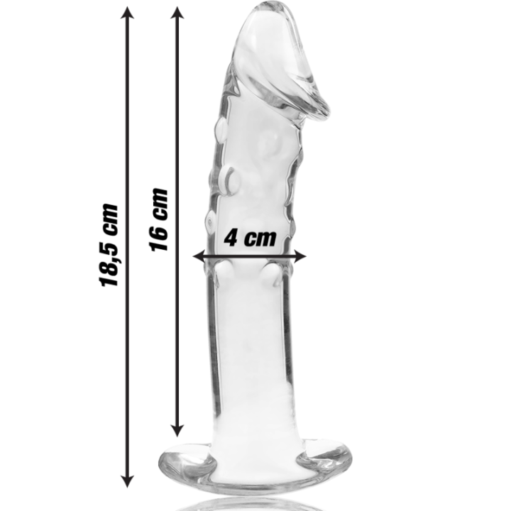 Nebula Series by Ibiza - Modelo 19 Dildo Cristal Transparente 18.5 cm -o- 4 cm