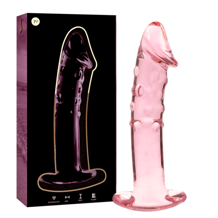 Nebula Series by Ibiza - Modelo 19 Dildo Cristal Rosa 18.5 cm -o- 4 cm