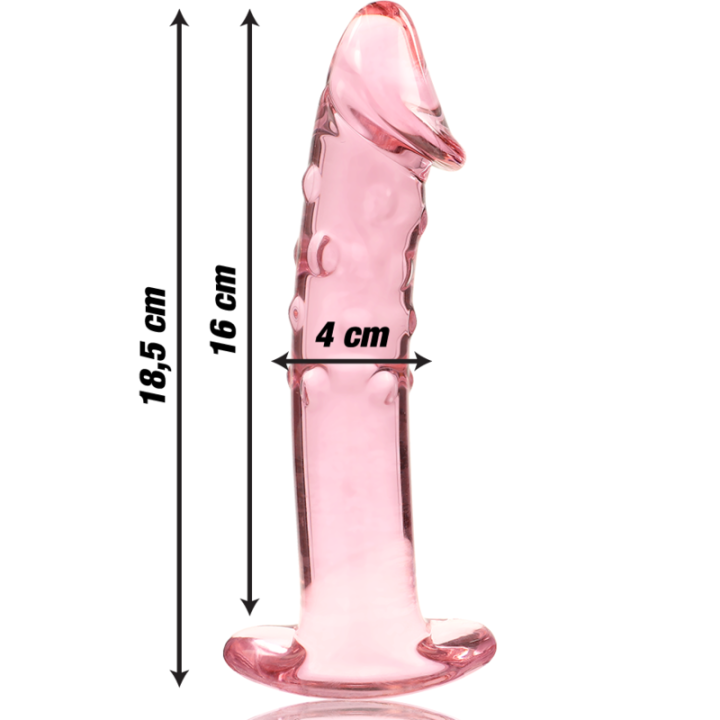 Nebula Series by Ibiza - Modelo 19 Dildo Cristal Rosa 18.5 cm -o- 4 cm