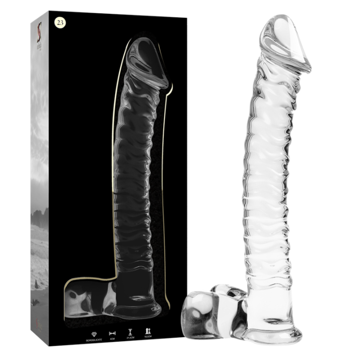Nebula Series by Ibiza - Modèle 23 Gode en Verre Borosilicate Clair 21.5 cm -o- 4 cm