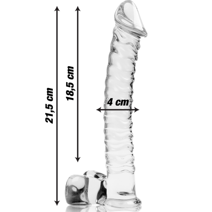 Nebula Series by Ibiza - Model 23 Dildo Borosilicate Glass Clear 21.5 cm -o- 4 cm